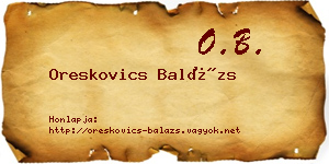 Oreskovics Balázs névjegykártya